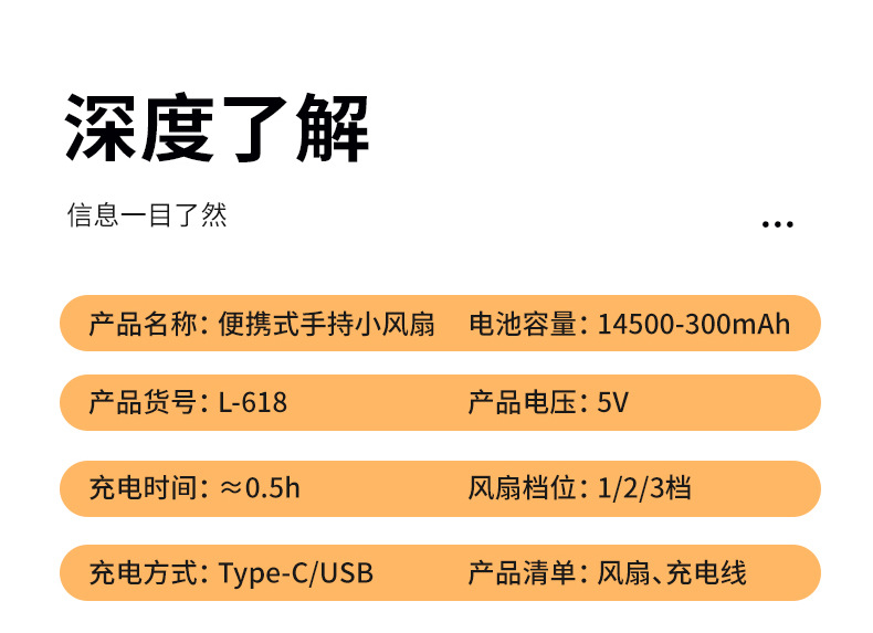 简约清新手持便携电动风扇口袋风扇桌面折叠挂包风扇