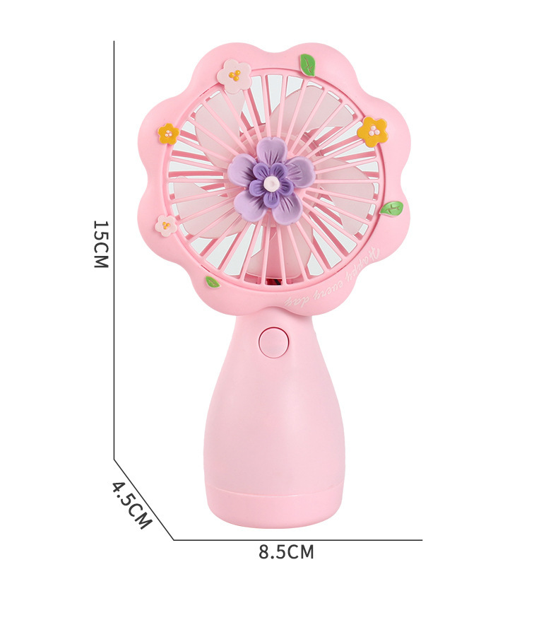 新款花朵蝴蝶手持迷你风扇 三档风力usb便携式小礼品学生小电风扇